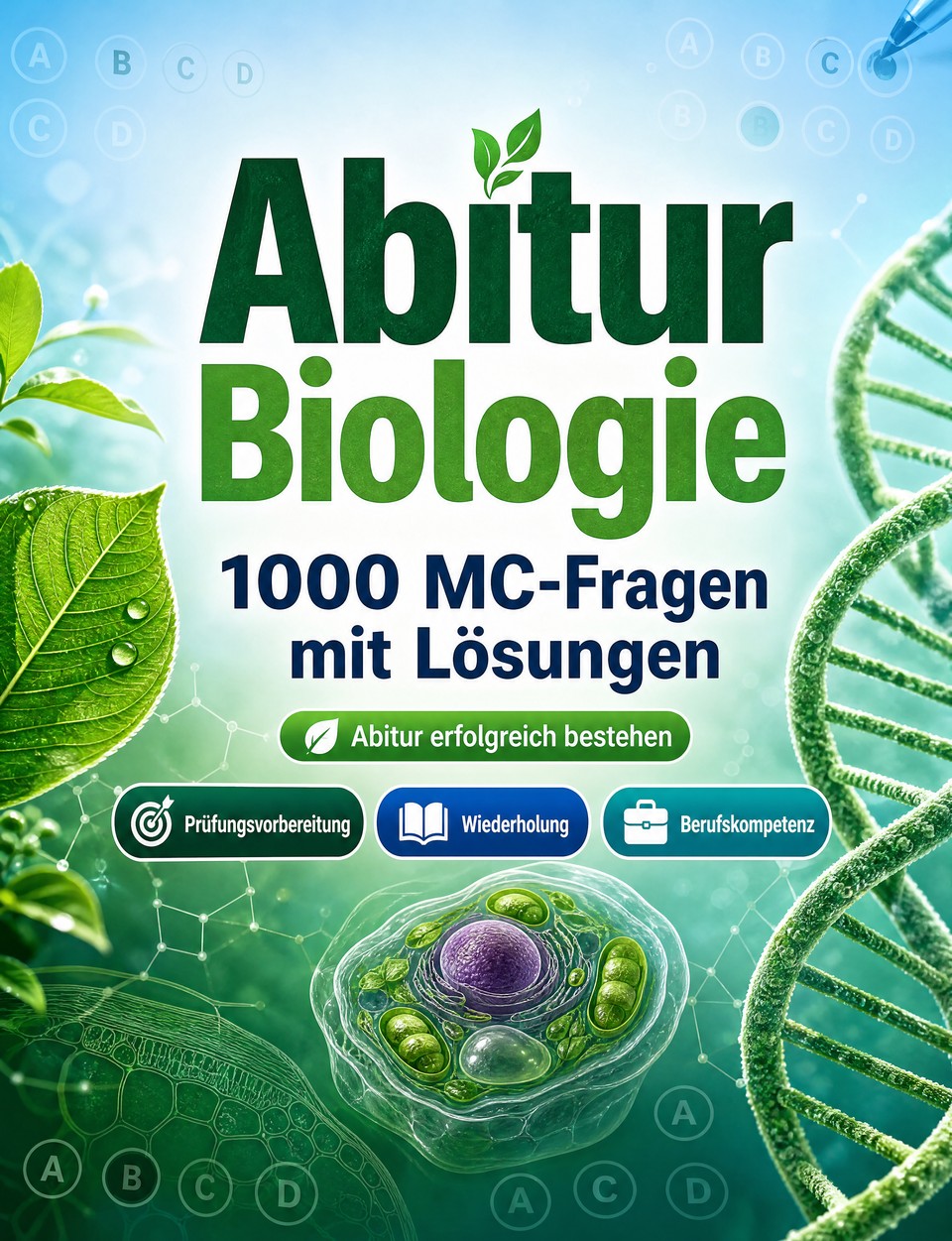 Abitur Biologie 2026-2027 : 1000 MC-Fragen mit Lösungen — Prüfungsvorbereitung: MC Übungen, Wiederholung, Berufskompetenz, Fallbeispiele, Probeklausuren  und Prüfungssimulation zum Bestehen