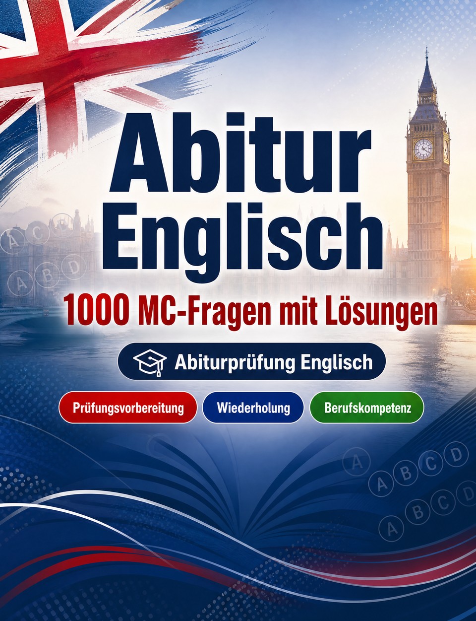 Abitur Englisch 2026-2027 : 1000 MC-Fragen mit Lösungen — Prüfungsvorbereitung: MC Übungen, Wiederholung, Berufskompetenz, Fallbeispiele, Probeklausuren  und Prüfungssimulation zum Bestehen