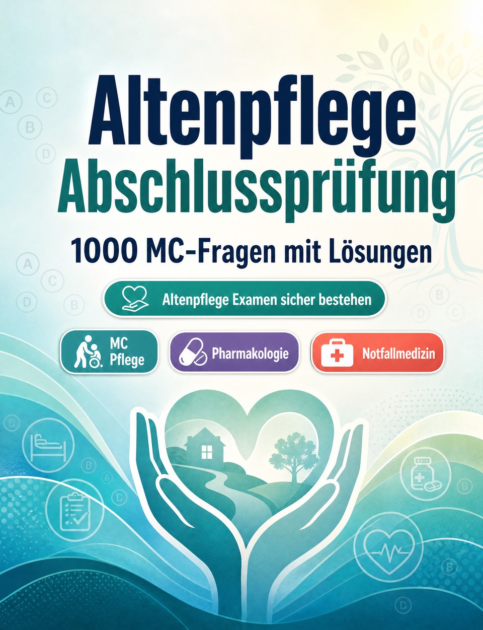 Altenpflege Abschlussprüfung 2026-2027 : 1000 MC-Fragen mit Lösungen — Vorbereitung Einstellungstest: MC Pflege, Pharmakologie, Notfallmedizin, Hygiene, Klinische Praxis  mit kommentierten Lösungen