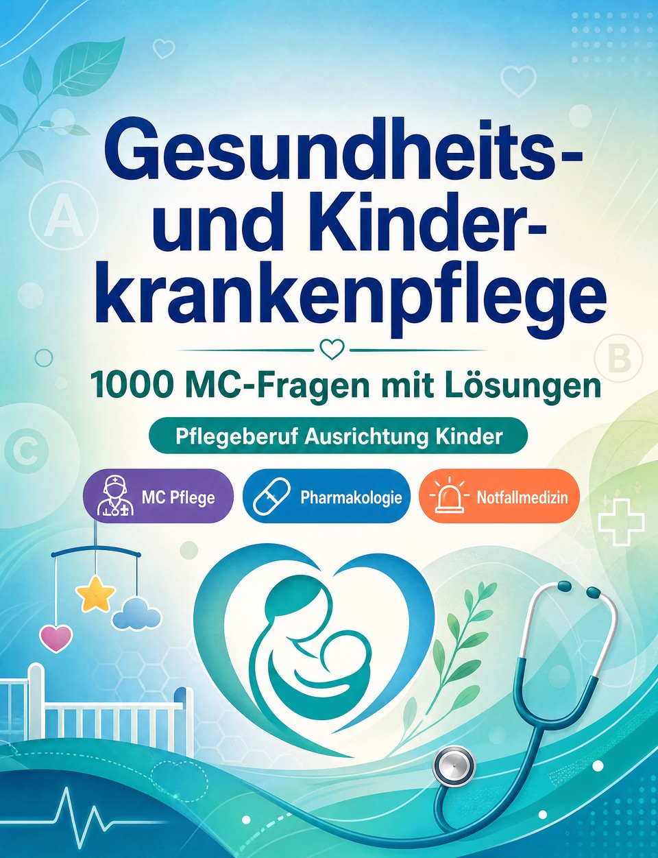 Gesundheits- und Kinderkrankenpflege 2026-2027 : 1000 MC-Fragen mit Lösungen — Vorbereitung Einstellungstest: MC Pflege, Pharmakologie, Notfallmedizin, Hygiene, Klinische Praxis