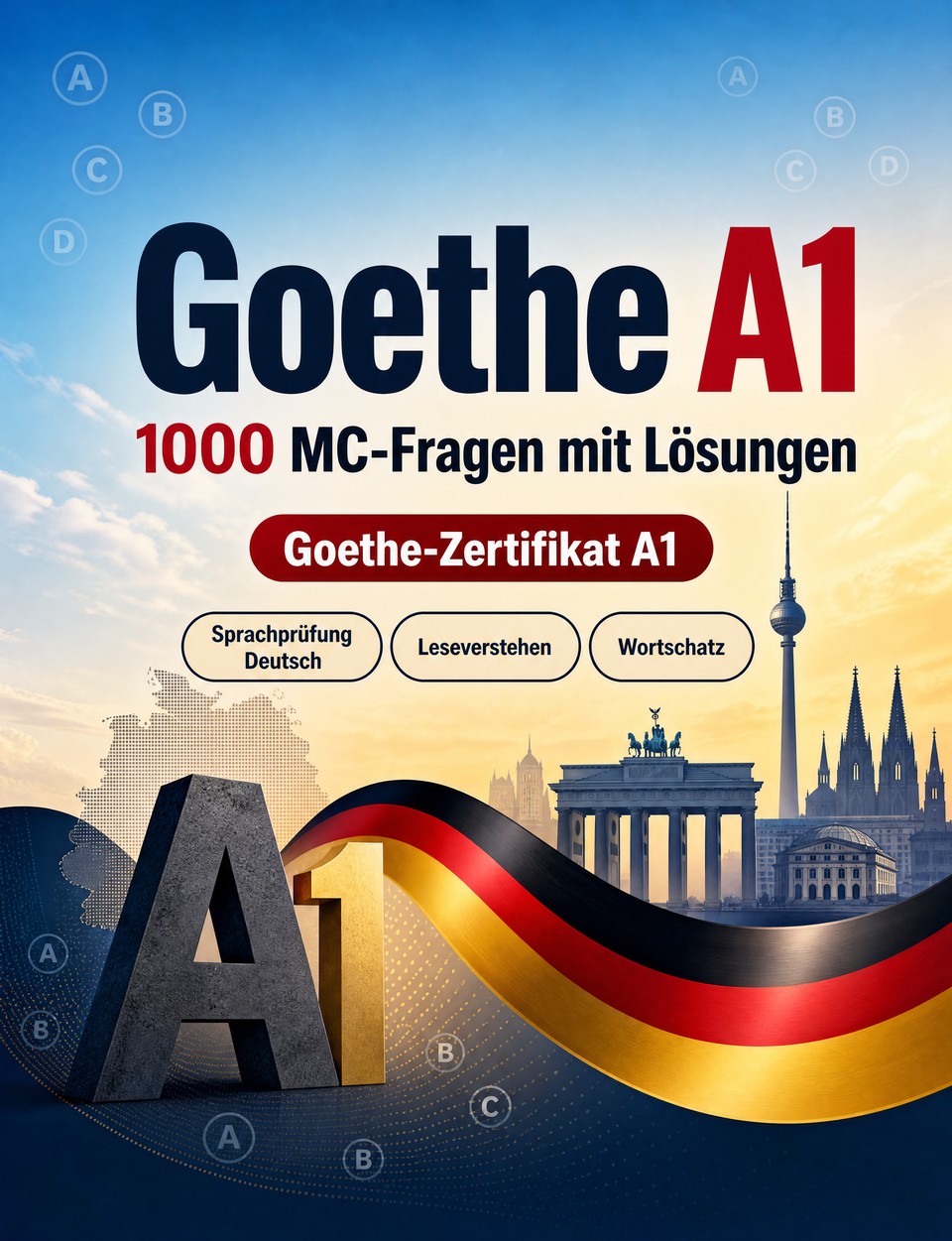Goethe A1 2026-2027 : 1000 MC-Fragen mit Lösungen — Sprachprüfung Deutsch: Grammatik, Leseverstehen, Wortschatz, Schreiben  und Prüfungssimulation zum Bestehen