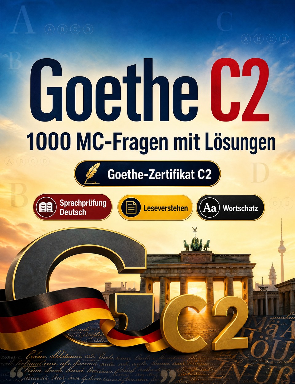 Goethe C2 2026-2027 : 1000 MC-Fragen mit Lösungen — Sprachprüfung Deutsch: Grammatik, Leseverstehen, Wortschatz, Schreiben  und Prüfungssimulation zum Bestehen