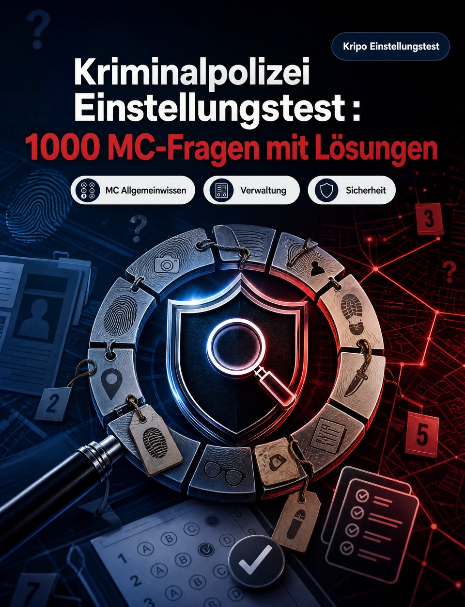 Kriminalpolizei Einstellungstest 2026-2027 : 1000 MC-Fragen mit Lösungen — Vorbereitung Einstellungstest: MC Verwaltung, Einsatztaktik, Eigensicherung, Berichtswesen, Deeskalation
