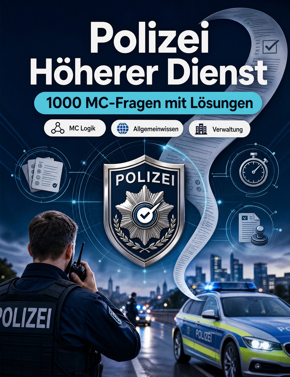 Polizei Höherer Dienst 2026-2027 : 1000 MC-Fragen mit Lösungen — Vorbereitung Einstellungstest: MC Sicherheit, Verwaltung, Einsatztaktik, Eigensicherung, Berichtswesen  mit kommentierten Lösungen