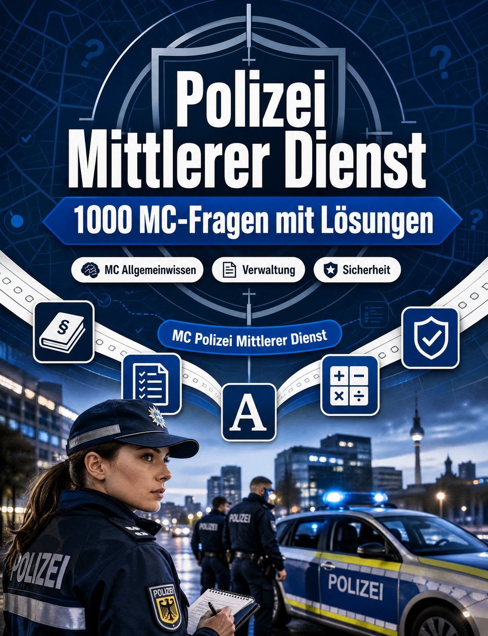 Polizei Mittlerer Dienst 2026-2027 : 1000 MC-Fragen mit Lösungen Polizei Mittlerer Dienst 2026-2027 : 1000 MC-Fragen mit Lösungen — Vorbereitung Einstellungstest: MC Verwaltung, Einsatztaktik, Eigensicherung, Berichtswesen, Deeskalation mit kommentierten Lösungen